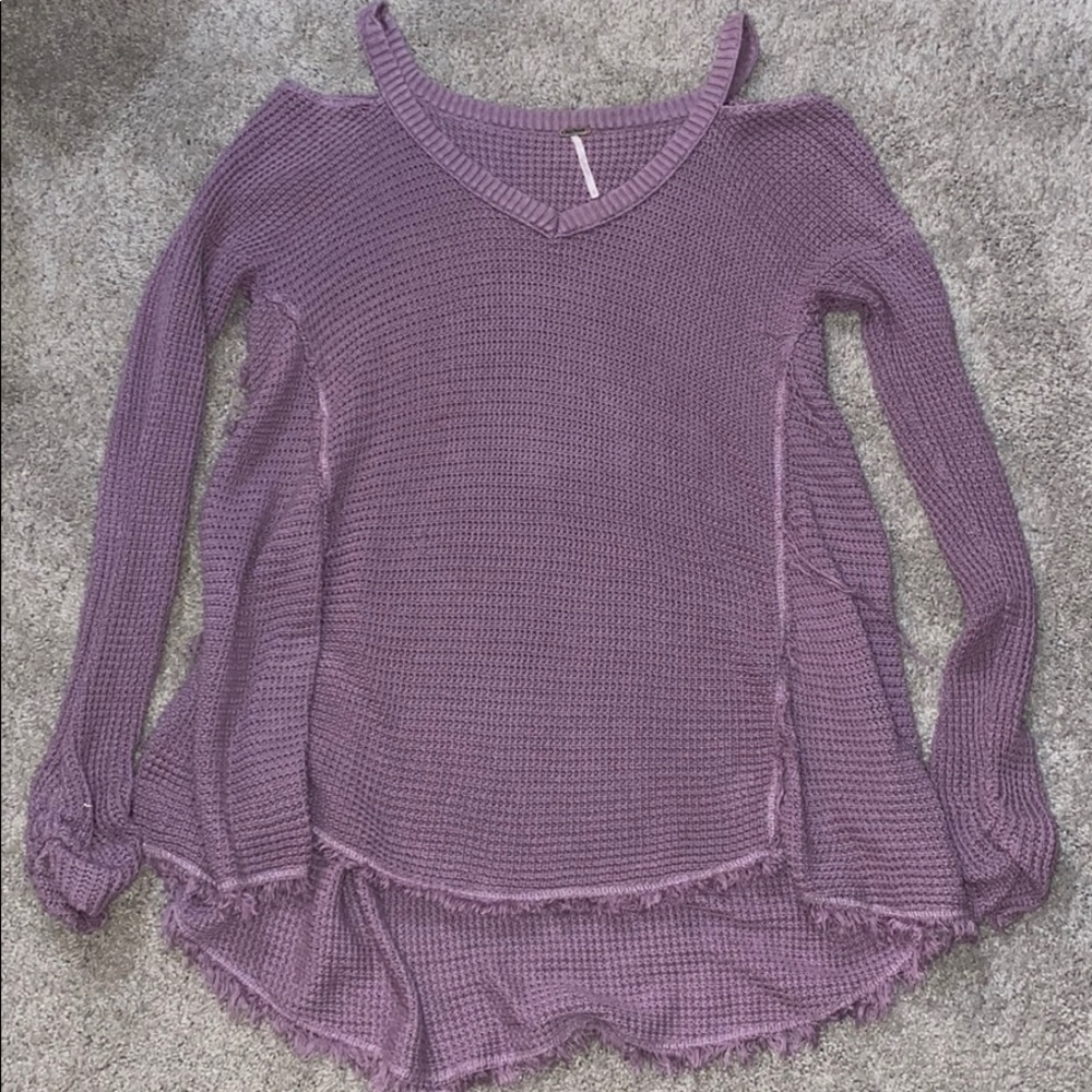 Free People Moonshine V Cold Shoulder Sweater